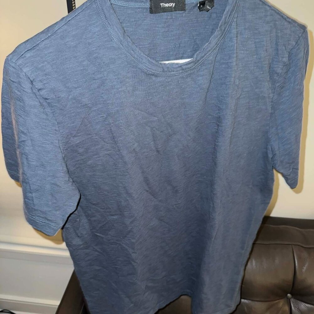 Men's Theory T-Shirt in Navy - S - 90% OFF (MSRP $90)